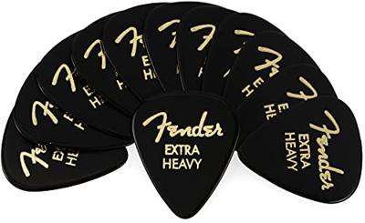 Fender 351 zwart Premium Celluloid Picks extra heavy (set van 12) Fender 351 zwart Premium Celluloid Picks extra heavy (set van 12)