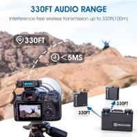 Wireless Lavalier Microphone 2.4G Dual-Channel Hollyland Lark 150 Lapel mic with Charging Case,2&20g Transmitters 5ms Latency &100m DSP with Cameras iPhone Mixer PC for Video Makers - thumbnail