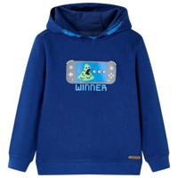 VidaXL Kindertrui met capuchon 128 donkerblauw - thumbnail