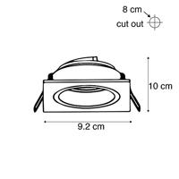 QAZQA Smart inbouwspot zwart vierkant incl. Wifi GU10 - Chuck - thumbnail