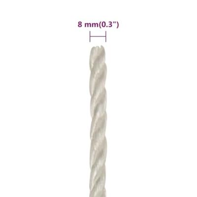 Werktouw 8 mm 50 m polypropeen wit - thumbnail