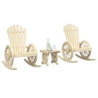 3-delige Loungeset massief vurenhout - thumbnail