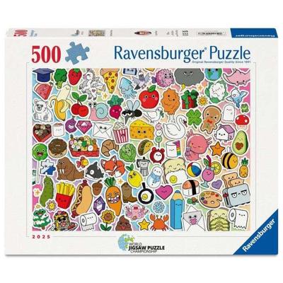 Ravensburger - Puzzel van 500 stukjes - Kawaii stickers - Volwassenen en kinderen vanaf 12 jaar - Puzzel van topkwaliteit - 12001796