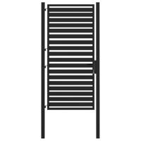 VidaXL Tuinhek afsluitbaar 100x180 cm aluminium zwart - thumbnail
