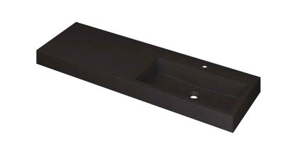Wastafel INK Momento 1400x450x90 mm Quartz zwart 3421259 Wastafel INK Momento 1400x450x90 mm Quartz zwart 3421259