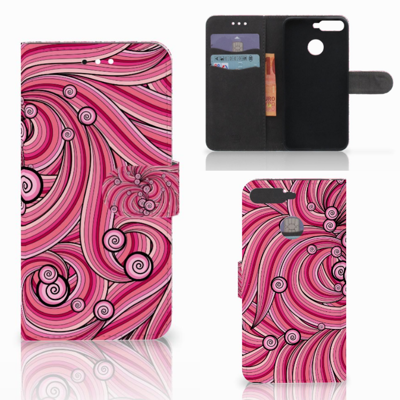 Huawei Y6 2018 Hoesje Swirl Pink Huawei Y6 2018 Hoesje Swirl Pink