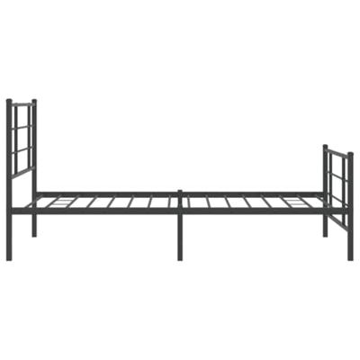 Bedframe met hoofd- en voeteneinde metaal zwart 100x200 cm