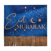 Ginger Ray servetten eid mubarak blauw/goudkleurig 16 stuks | 20 stuks - thumbnail