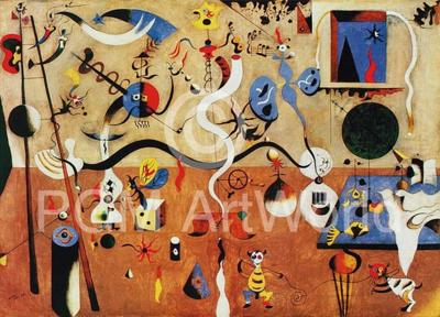 Kunstdruk Joan Miro - Il carnevale d&apos;Arlecchino 80x60cm