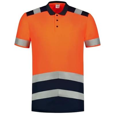 Tricorp poloshirt - High-Vis - bicolor - fluor red-ink - maat XL