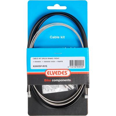 Elvedes Remkabel set voor trommelrem 1350/1000 mm zwart/zilver