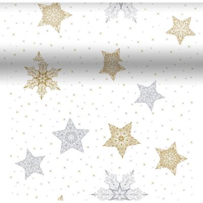 Duni 3 In 1 snowstars white 40 x 480 cm | 8 stuks