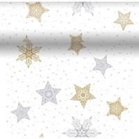 Duni 3 In 1 snowstars white 40 x 480 cm | 8 stuks - thumbnail