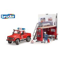 Brandweerkazerne met Land Rover Defender van Bruder - thumbnail