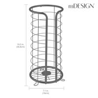 mDesign Toiletpapierhouder op standaard metaal - moderne toiletpapierhouder voor badkamer - elegante toiletpapierdispenser voor 3 grote reserverollen - grijs - thumbnail