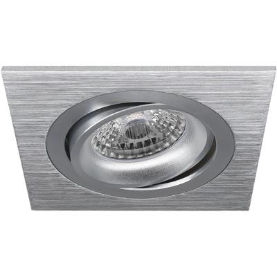 Kantelbare Vierkante Inbouwspot GU10 - Zilver Aluminium - 92mm