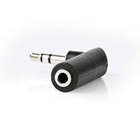 Stereo-Audioadapter - 3,5 mm Male - 3,5 mm Female - Vernikkeld - 90° Gehoekt - Metaal - Zwart - 10 Stuks - Polybag - thumbnail