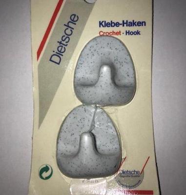 Universele handdoekhaken zelfklevend (setje van 2) wit gespikkeld