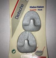 Universele handdoekhaken zelfklevend (setje van 2) wit gespikkeld - thumbnail