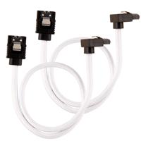 Corsair Premium SATA3-kabel, schuin/recht (6 Gbps, 30 cm, 90 graden), met ommanteling, wit - thumbnail