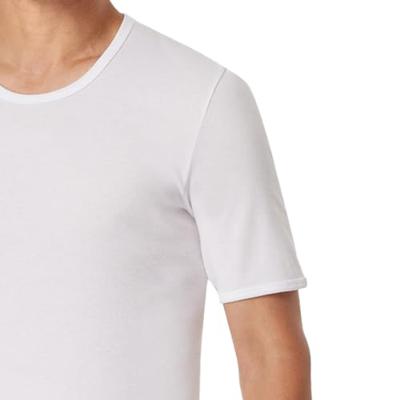 Heren T-Shirt Rib - Feinrib Original - 100% katoenen witte heren ondershirts korte mouw