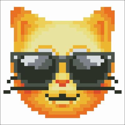 Diamond Dotz diamond painting cool cat 10x10 cm