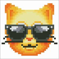 Diamond Dotz diamond painting cool cat 10x10 cm - thumbnail
