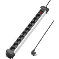 Sygonix SY-4538266 Stekkerdoos met schakelaar 10-voudig Zwart, Zilver Randaarde stekker 1 stuk(s) - thumbnail