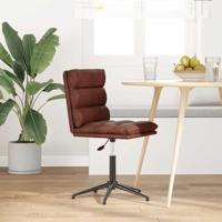 Eetkamerstoel kunstleer glanzend bruin - thumbnail