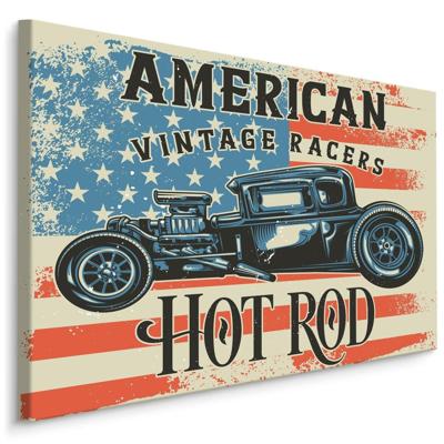 Schilderij - American Vintage Racers, Hot Rod, Premium Print
