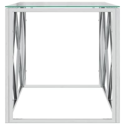 Salontafel 110x45x45 cm roestvrij staal en glas Salontafel 110x45x45 cm roestvrij staal en glas