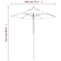 VidaXL Parasol met houten paal 196x231 cm zandkleurig - thumbnail