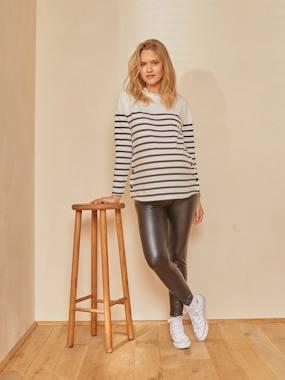 Zwangerschapslegging in imitatieleer zwart kunstleer