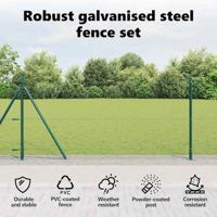 VidaXL Afrasteringspaal groen 10 x 1 m (36 mm gaas) staal en pvc - thumbnail