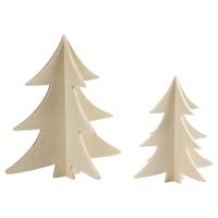 Creotime kerstbomen hout 13   18 cm blank 2 delig - thumbnail