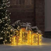 VidaXL Cadeau doos met 60 led 3 pcs warmwit 20 x 20 x 20 cm pet - thumbnail