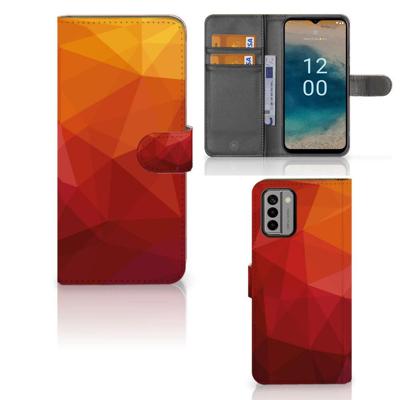 Book Case voor Nokia G22 Polygon Red Book Case voor Nokia G22 Polygon Red