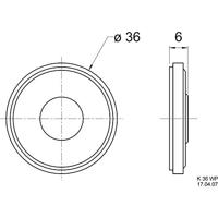 Visaton K 36 WP - 8 Ohm 1.4 inch 3.6 cm Mini-luidspreker 1 W 8 Ω Zwart Kunststof membraan, Vochtbestendig - thumbnail
