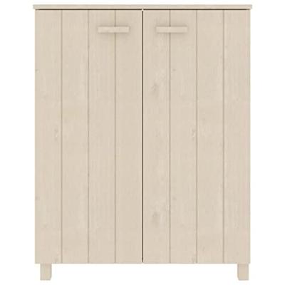 Schoenenkast HAMAR 85x40x108 cm massief grenenhout honingbruin