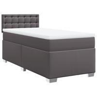 Boxspring met matras kunstleer grijs 120x190 cm - thumbnail