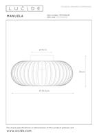 Lucide MANUELA - Plafonnière - Ø 39,5 cm - 1xE27 - Zwart - thumbnail