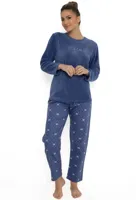 Cocodream fleece pyjama dames - Queen - Warme winter pyjama - S - Blauw - S - S - S - S - S - S - S - S - S - S - S - S - S - S - S - thumbnail