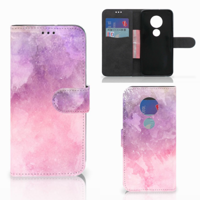 Hoesje Motorola Moto G7 | G7 Plus Pink Purple Paint Hoesje Motorola Moto G7 | G7 Plus Pink Purple Paint