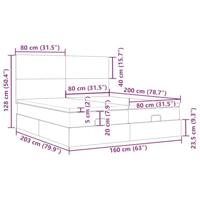 Ottoman bed met matrassen en LED's 160x200cm fluweel - thumbnail