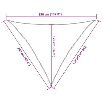 VidaXL Zonnezeil 160 g/m² 2,5x2,5x3,5 m hdpe antracietkleurig