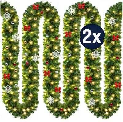 Kerstguirlande , slinger, kerstslinger 5mtr 80xLED -in/outdoor - inclusief - versiering Kerstguirlande , slinger, kerstslinger 5mtr 80xLED -in/outdoor - inclusief - versiering