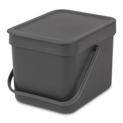 Brabantia Sort & Go Afvalemmer 6 Liter Grijs