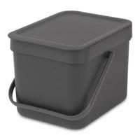 Brabantia Sort & Go Afvalemmer 6 Liter Grijs - thumbnail