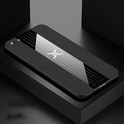 Voor OPPO R9S plus XINLI stiksels doek Textue schokbestendige TPU beschermhoes (zwart)