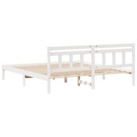 Bedframe met hoofdeinde Wit Massief grenenhout - thumbnail